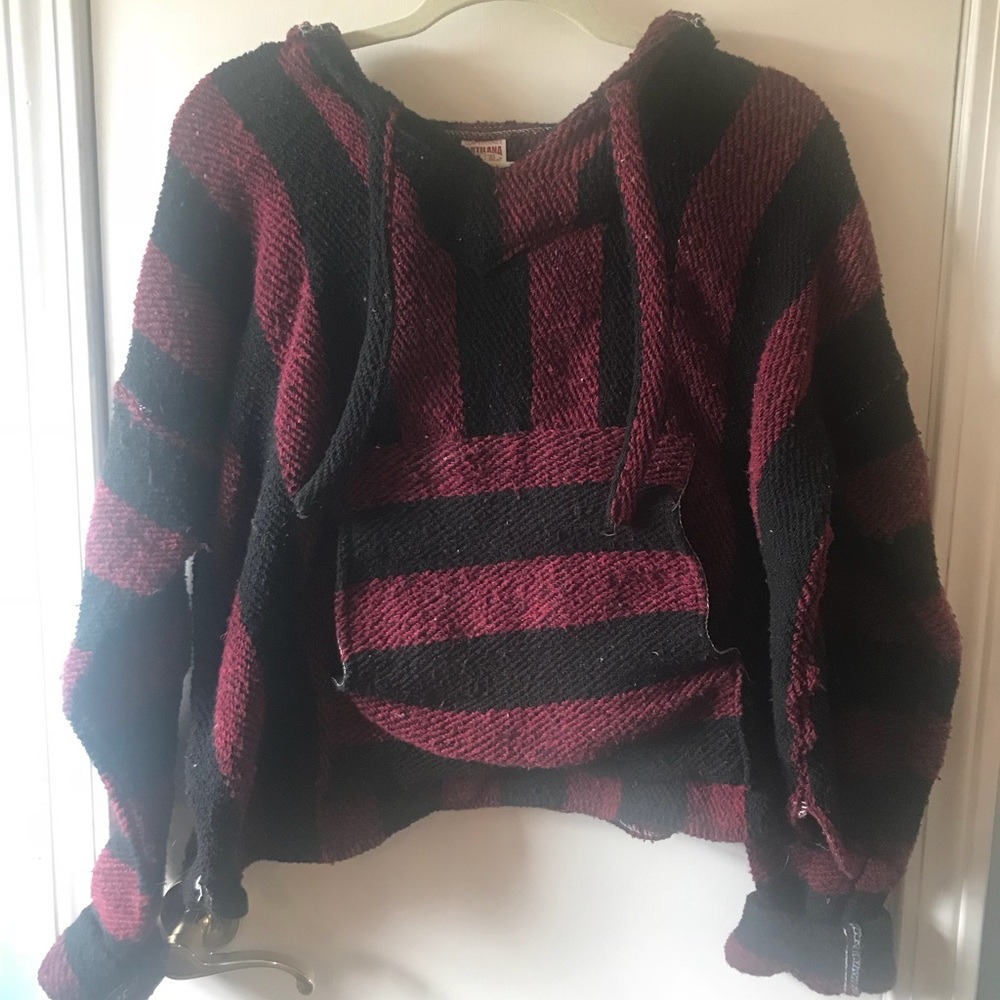 Black and Maroon drug rug